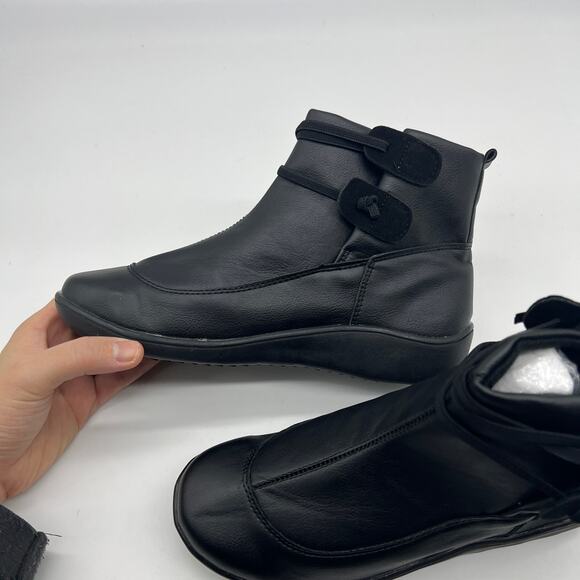 Ankle Boots Round Toe Casual Comfortable Lightweight Black Size 6.5US /37CN - Picture 2 of 10